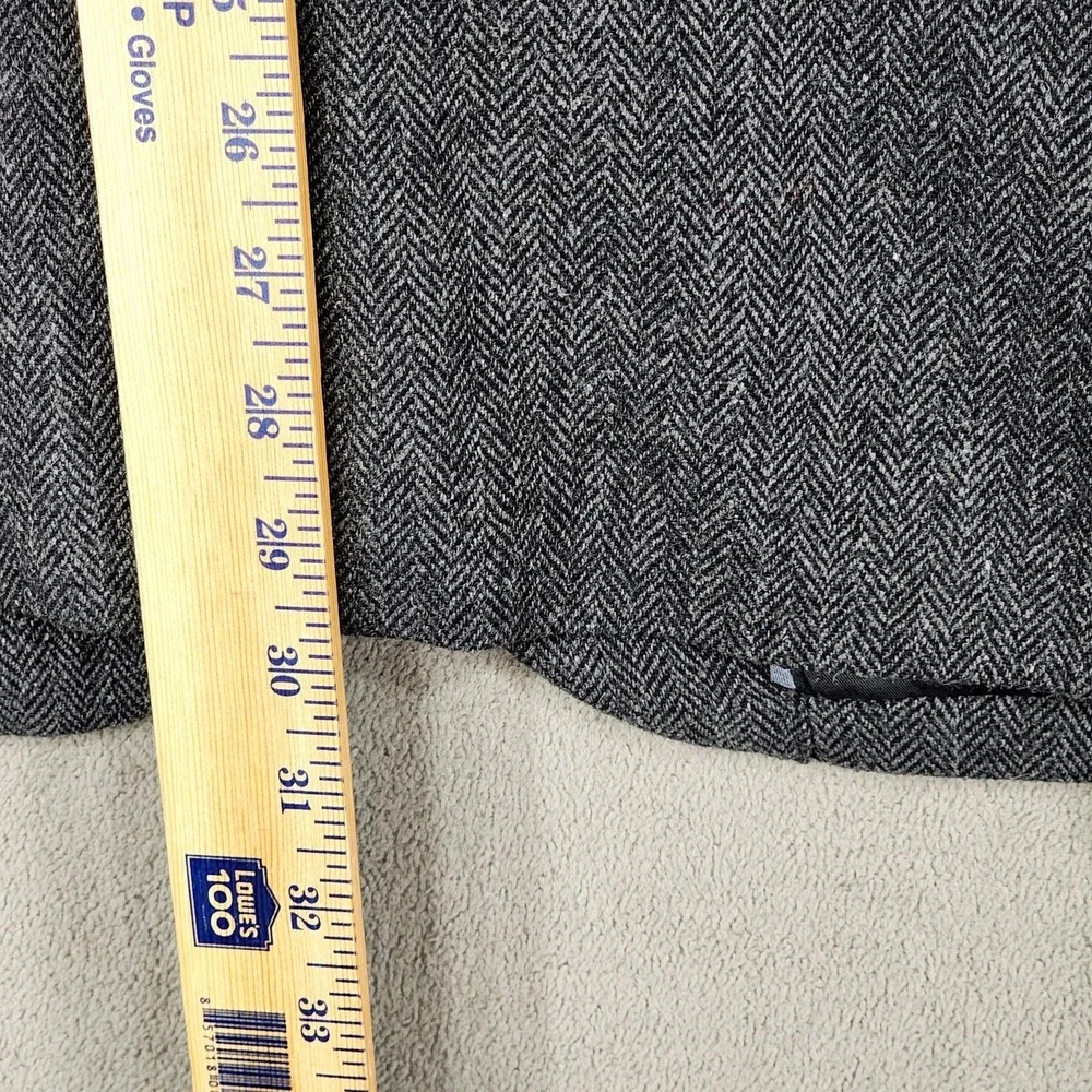 Gap Tailored Blazer sz 42R Men Herringbone Tweed‎ Wool Blend Black Gray Preppy
